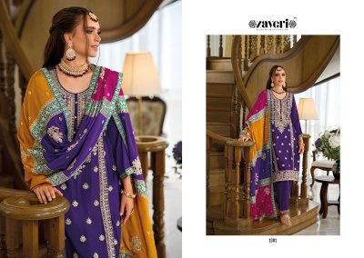 Zaveri by Twisha heavy chinon embroidered designer readymade suit catalogue at affordable rate readymade suit catalogs