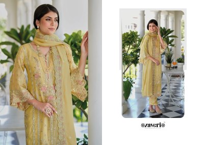 Zaveri by anaya soft organza emboidery work designer suit catalog atg wholesale price Zaveri  women beauty 