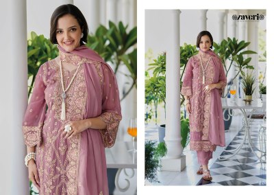 Zaveri by anaya soft organza emboidery work designer suit catalog atg wholesale price readymade suit catalogs