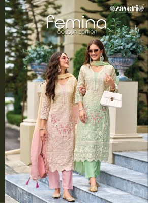 Zaveri by femina lunch soft organza with embroidery work kurti pant and dupatta Zaveri  women beauty 