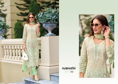 Zaveri by femina lunch soft organza with embroidery work kurti pant and dupatta kurtis catalogs