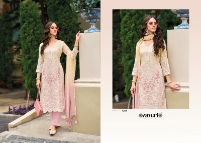 Zaveri by femina lunch soft organza with embroidery work kurti pant and dupatta kurtis catalogs