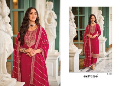 Zaveri by keya premium silk embroidery kurti pant with heavy fancy dupatta at wholsale rate  kurtis catalogs