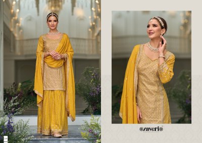 Zaveri by preet premium silk with heavy embroidered designer readymade suit catalogue readymade suit catalogs