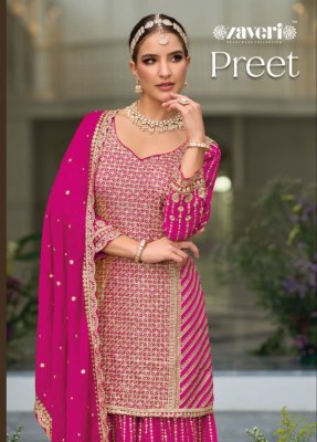 Zaveri by preet premium silk with heavy embroidered designer readymade suit catalogue readymade suit catalogs