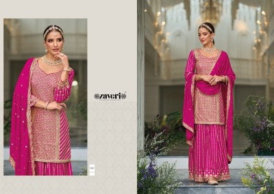 Zaveri by preet premium silk with heavy embroidered designer readymade suit catalogue readymade suit catalogs