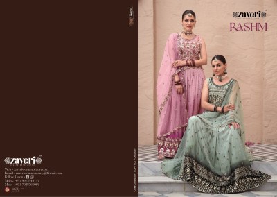 Zaveri by rasham designer embroidery work lehenga choli cataloge at wholsale rate lehenga choli catalogs