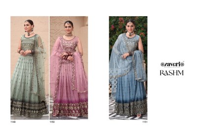 Zaveri by rasham designer embroidery work lehenga choli cataloge at wholsale rate lehenga choli catalogs