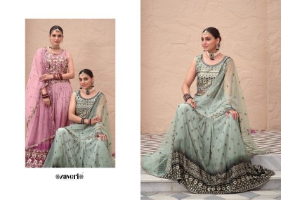 Zaveri by rasham designer embroidery work lehenga choli cataloge at wholsale rate lehenga choli catalogs