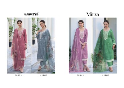 Zaveri new mirza silky cotton embroidery work ready made salwar suits catalogue wholesale   kurtis catalogs