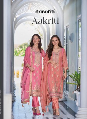 Zaveri presents aakriti heavy organza with fancy embroidered readymade suit catalogue at amaviexpo  readymade suit catalogs