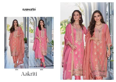 Zaveri presents aakriti heavy organza with fancy embroidered readymade suit catalogue at amaviexpo  readymade suit catalogs