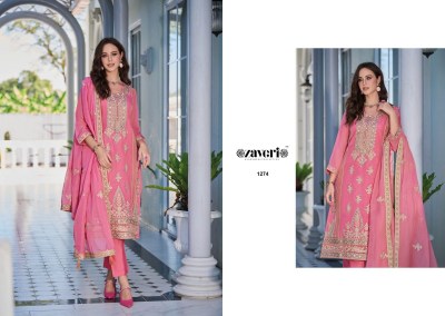 Zaveri presents aakriti heavy organza with fancy embroidered readymade suit catalogue at amaviexpo  readymade suit catalogs