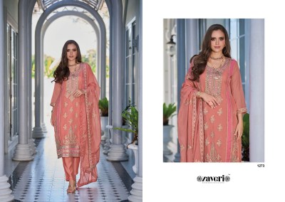 Zaveri presents aakriti heavy organza with fancy embroidered readymade suit catalogue at amaviexpo  readymade suit catalogs