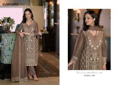 Zaveri presents new kiasha organza ready made Pakistani suits collection  kurtis catalogs