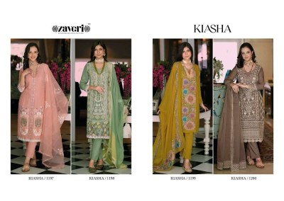 Zaveri presents new kiasha organza ready made Pakistani suits collection  kurtis catalogs