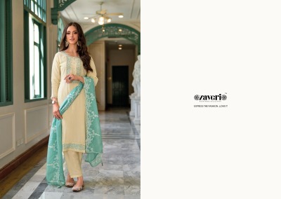 Zaveri women beauty by hasrat organza readymade suit at wholsale rate kurtis catalogs