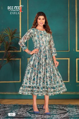 Zayla by Deecee Flared long digital printed kurti catalogue at amaviexpo Dee cee