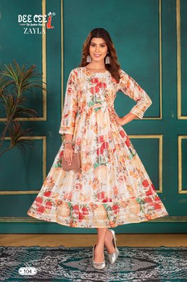 Zayla by Deecee Flared long digital printed kurti catalogue at amaviexpo kurtis catalogs