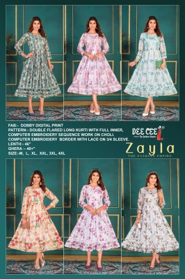 Zayla by Deecee Flared long digital printed kurti catalogue at amaviexpo kurtis catalogs