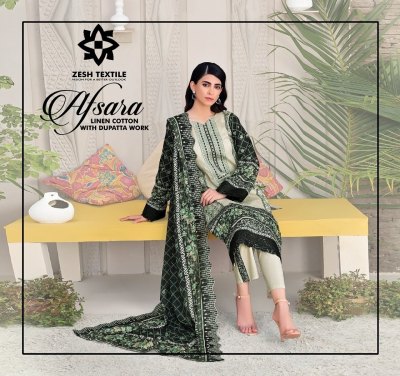 Zesh by Afsana Pure cotton digital printed Exclusive Embroidered unstitched suit catalogue at amaviexpo Afsana Suits Catalogue 