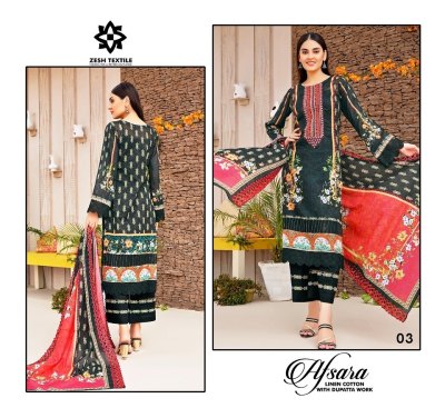 Zesh by Afsana Pure cotton digital printed Exclusive Embroidered unstitched suit catalogue at amaviexpo salwar kameez catalogs