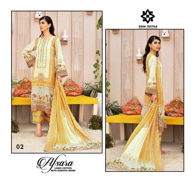 Zesh by Afsana Pure cotton digital printed Exclusive Embroidered unstitched suit catalogue at amaviexpo salwar kameez catalogs