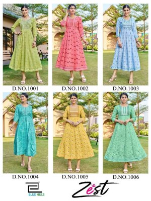 Zest by blue hills Anarkali gown Kurti wholesaler price in India  kurtis catalogs