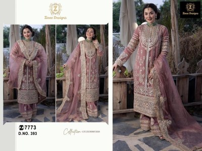 Ziaaz by Designer no 393 georgette embroidered pakistani suit catalogue at low rate pakistani suit catalogs