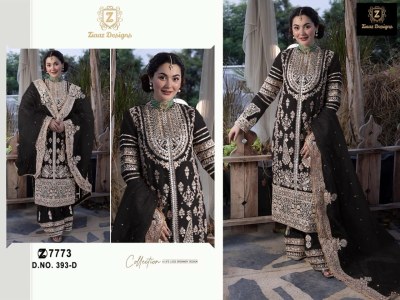 Ziaaz by Designer no 393 georgette embroidered pakistani suit catalogue at low rate pakistani suit catalogs