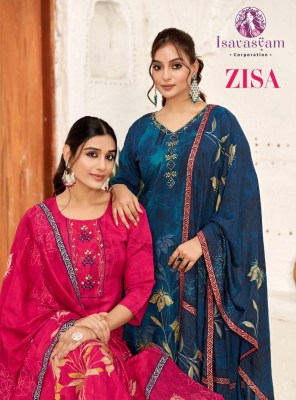 Zisa by Isavasyam corporation pure roman silk printed designer readymade suit catalogue Isavasyam corporation