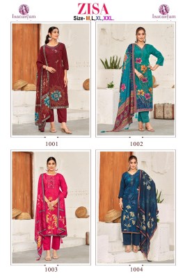 Zisa by Isavasyam corporation pure roman silk printed designer readymade suit catalogue readymade suit catalogs