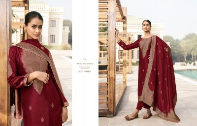 Zisa by Silky 4 designer Bamberg Silk jacquard unstitched salwar kameez catalogue at wholesale price salwar kameez catalogs