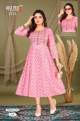 Ziya by Deecee Flared long feeding kurti catalogue at amaviexpo  Dee cee