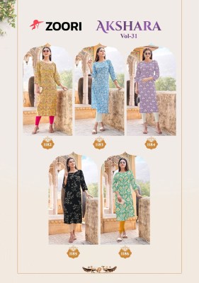 Zoori Akshara Vol 31 Heavy Reyon  Embroidery Work And Handwork kurti Wholesale  kurtis catalogs