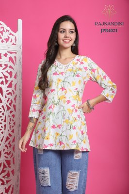 Zoori by Rajnandini Jaipur Print Special Pure Cambric Cotton Printed Tunics with Handwork catalogue western wear catalogs