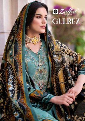 Zulfat Gulrez Pure Cotton Embroidery Work Dress Material Catalogue wholesale rate  Zulfat 