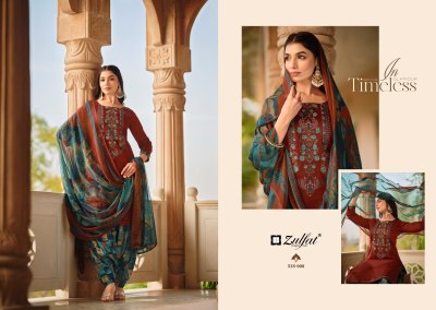 Zulfat by Ashnoor pure heavy jam cotton unstitched dress material at low rate salwar kameez catalogs