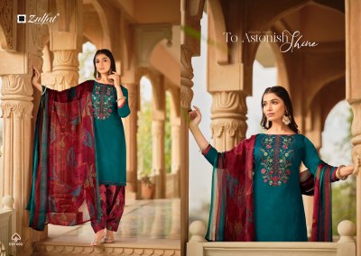 Zulfat by Ashnoor pure heavy jam cotton unstitched dress material at low rate salwar kameez catalogs