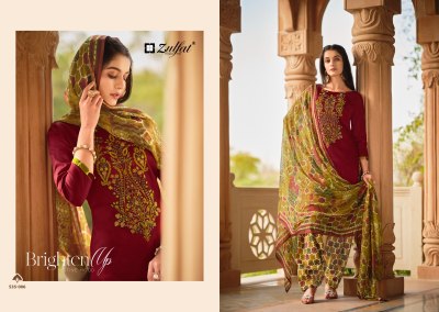 Zulfat by Ashnoor pure heavy jam cotton unstitched dress material at low rate salwar kameez catalogs