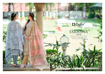 Zulfat by Farhana vol 5 pure cotton unstitched dress material catalogue at affordable rate salwar kameez catalogs