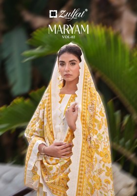 Zulfat by maryam vol 2 pure cotton exclusive unstitched dress material catalogue 