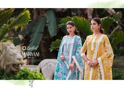 Zulfat by maryam vol 2 pure cotton exclusive unstitched dress material catalogue salwar kameez catalogs