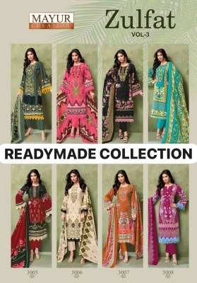 Zulfat vol 3 by mayur Printed Fancy Readymade suit catalogue at affordable rate readymade suit catalogs