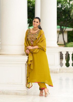  PRM India Leana Collection Orgenza Crash Suit with Embroidery And Handwork  Premium Ethnic Wear Wholesale Prm Trendz