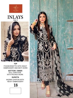 alira fashion new presents inlays vol 1 georgette Pakistani salwar kameez wholesale  pakistani suit catalogs