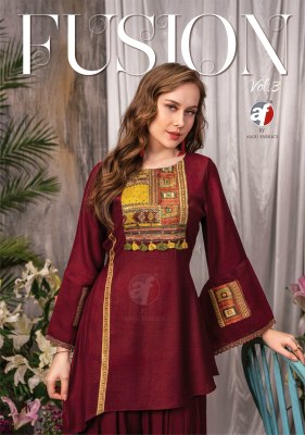 anju fabrics AF by fusion vol 3 newly luanch designer pure hand work kurti with afghani catalog at wholesale price AF Kurtis