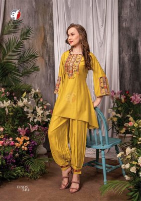 anju fabrics AF by fusion vol 3 newly luanch designer pure hand work kurti with afghani catalog at wholesale price readymade suit catalogs