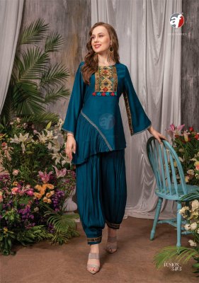 anju fabrics AF by fusion vol 3 newly luanch designer pure hand work kurti with afghani catalog at wholesale price readymade suit catalogs