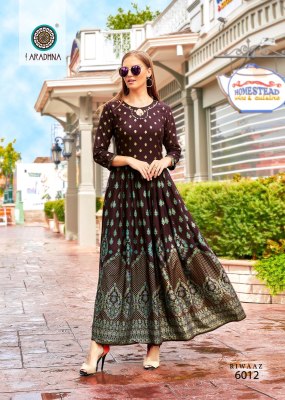 aradhna fashion new riwaaz vol 6 rayon long gown anarkali kurti wholesale  kurtis catalogs